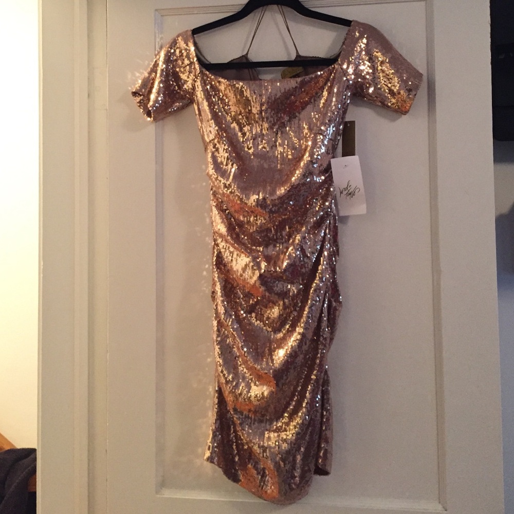 Gorgeous sequin rose gold dress